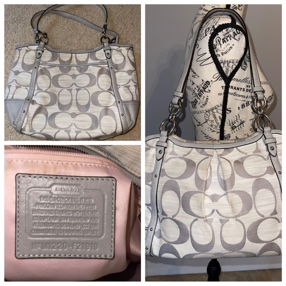 Coach Handbags - COACH VINTAGE ALEXANDRA CANVAS /LEATHER SHOULDER BAG.          B-157